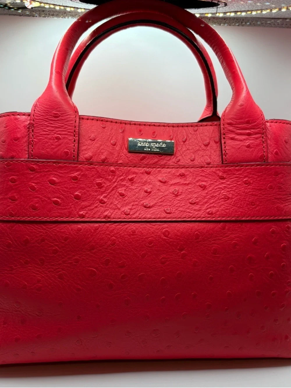 Kate Spade Women's pink Bow Accent Satchel Handbag pebbled leather